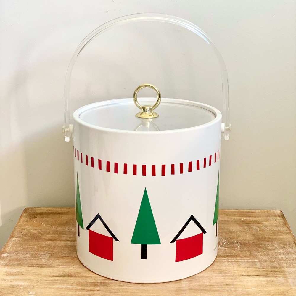 *VINTAGE* Katja Sweden Christmas Tree & Houses Ice Bucket